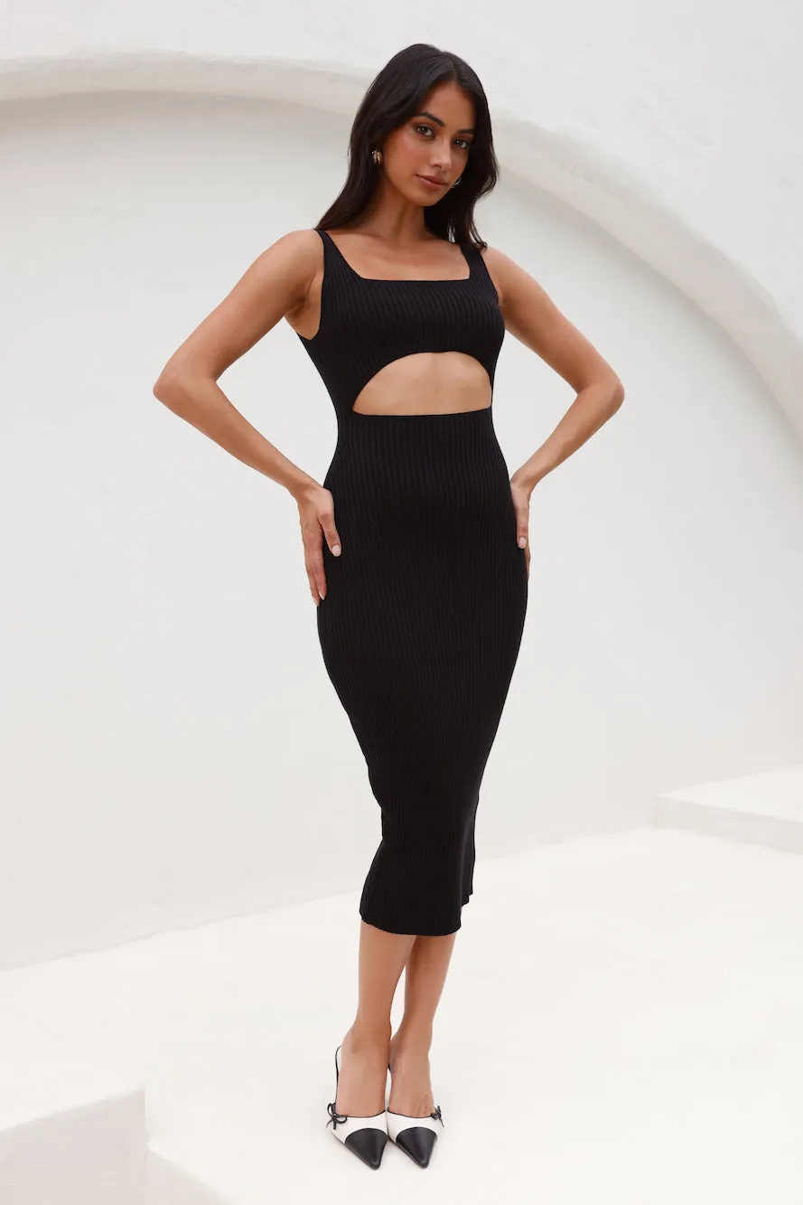 Simple Love Ribbed Midi Dress Black sold by Hello Molly product image thumbnail 2