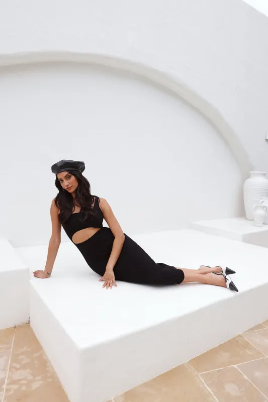 Simple Love Ribbed Midi Dress Black sold by Hello Molly