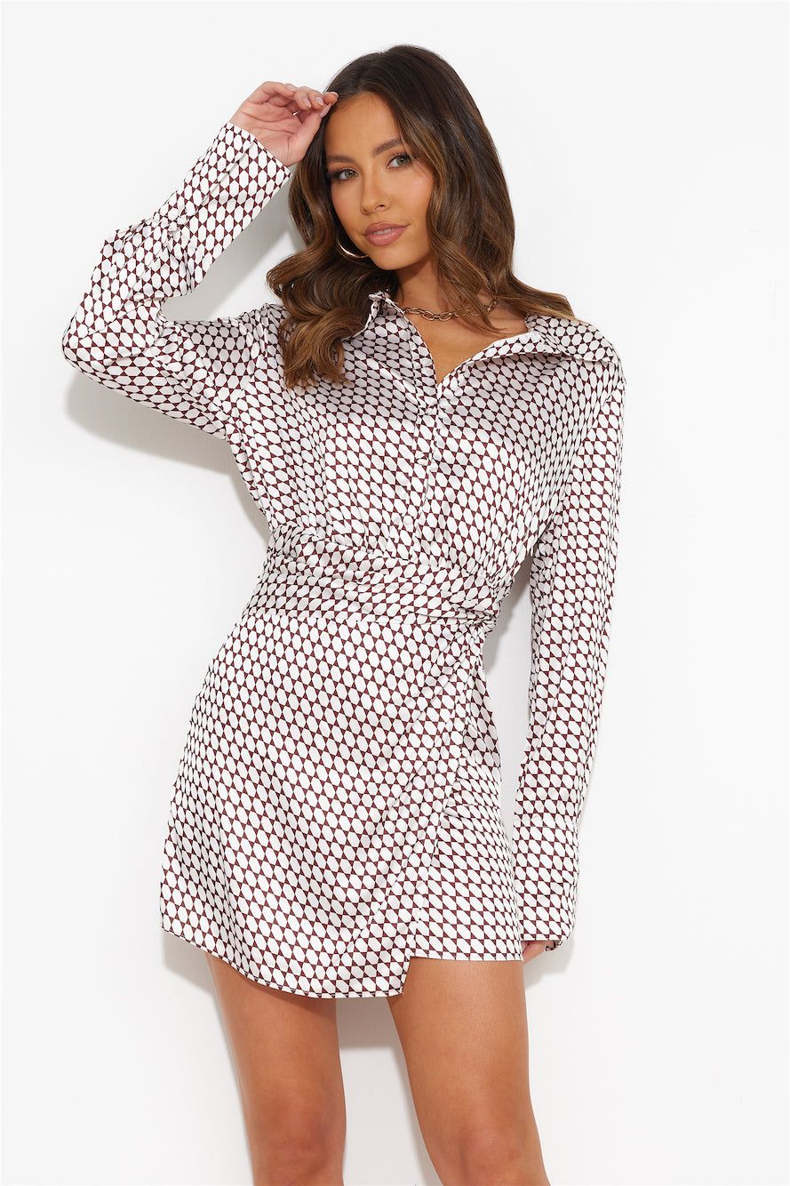 Keep It Busy Satin Shirt Dress White sold by Hello Molly product image thumbnail 3