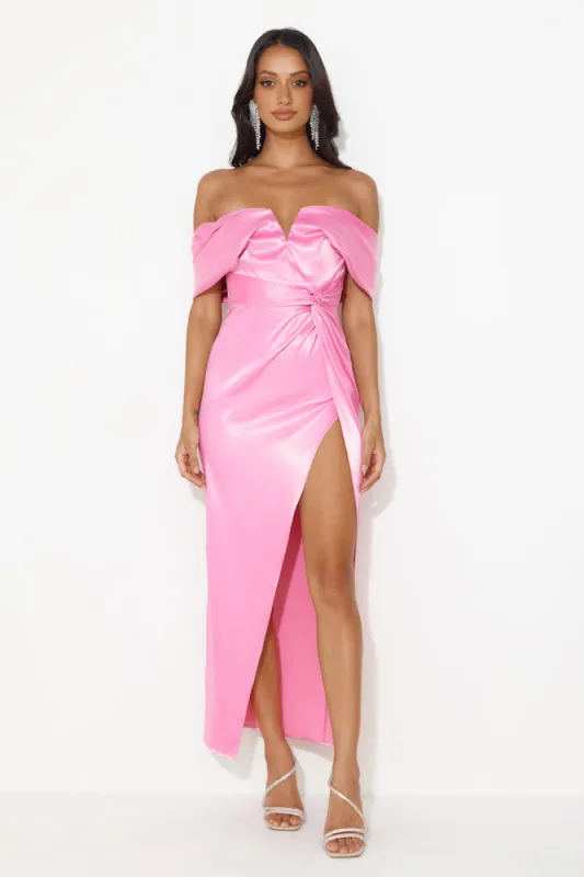 Formal Affair Satin Maxi Dress Pink sold by Hello Molly