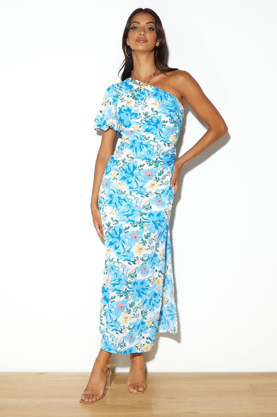 Romantic Lunch Date Midi Dress Blue sold by Hello Molly