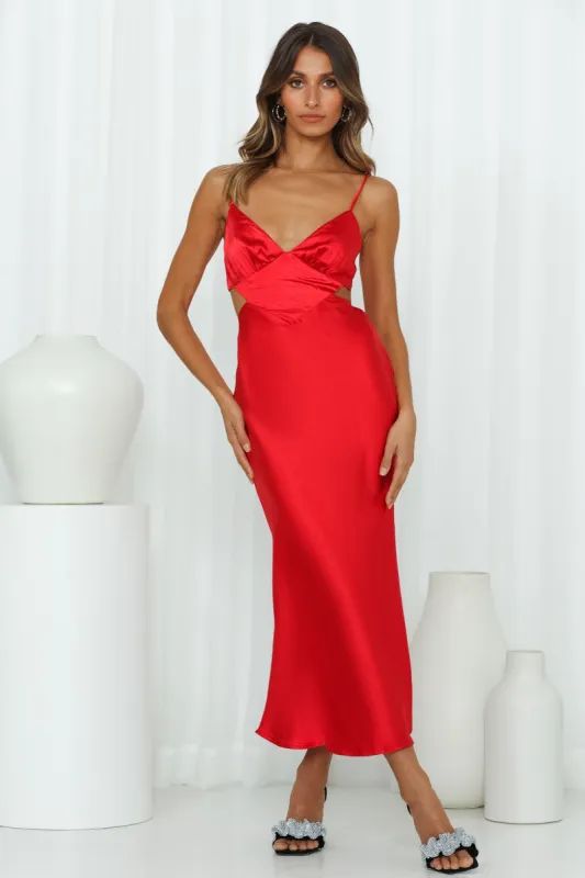 Thanks I Bought It Midi Dress Red sold by Hello Molly