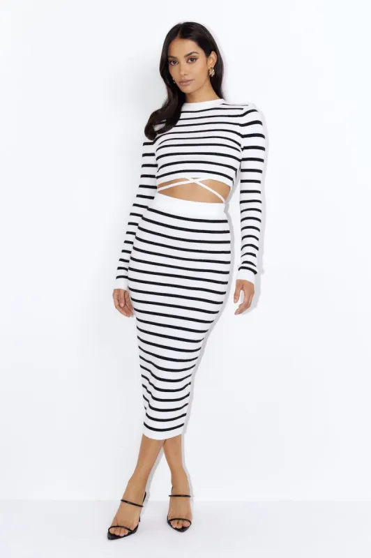 Set On You Knitted Midi Skirt White sold by Hello Molly