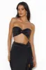 Diary Of Secrets Satin Strapless Crop Top Black sold by Hello Molly