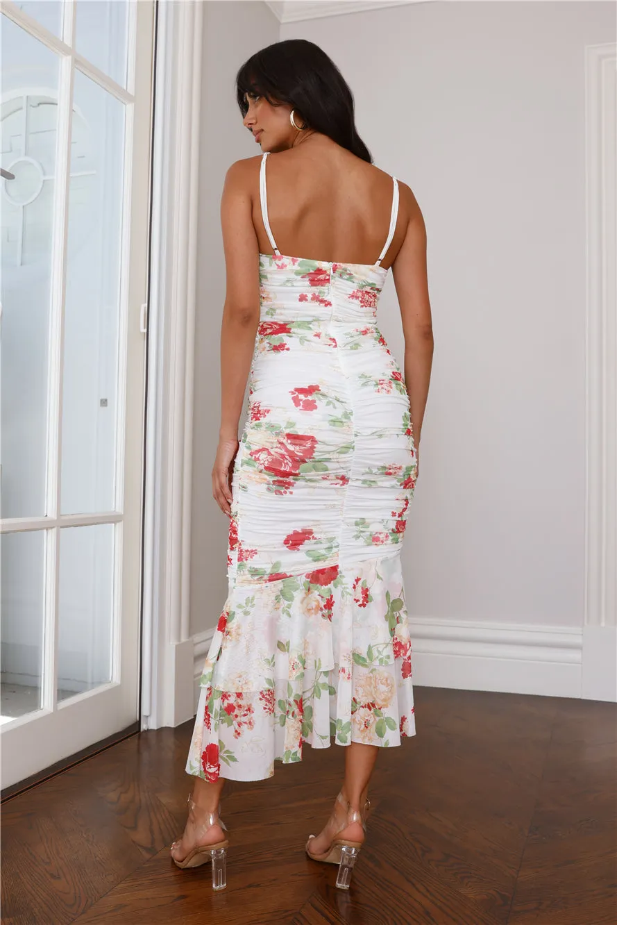 Cocktails On Arrival Mesh Midi Dress White sold by Hello Molly product image thumbnail 3