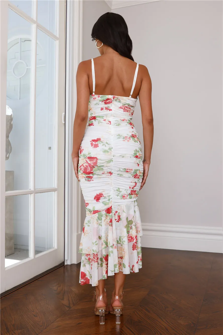 Cocktails On Arrival Mesh Midi Dress White sold by Hello Molly product image thumbnail 4