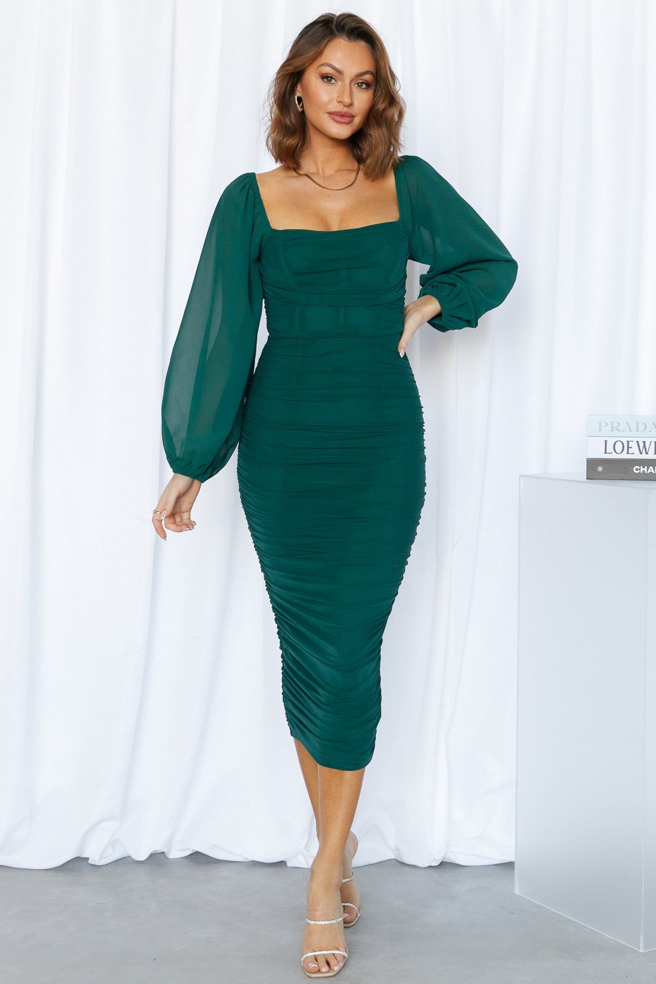 Brooklyn Love Midi Dress Emerald sold by Hello Molly product image thumbnail 4