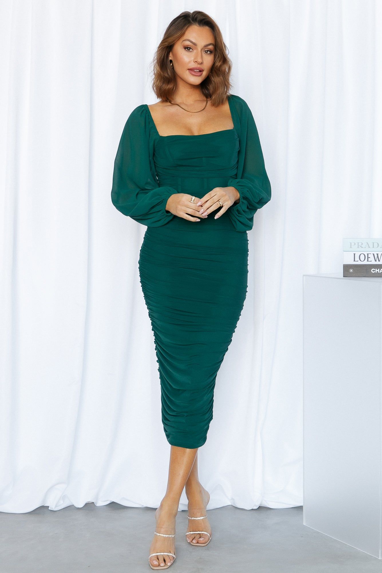 Brooklyn Love Midi Dress Emerald sold by Hello Molly product image thumbnail 3