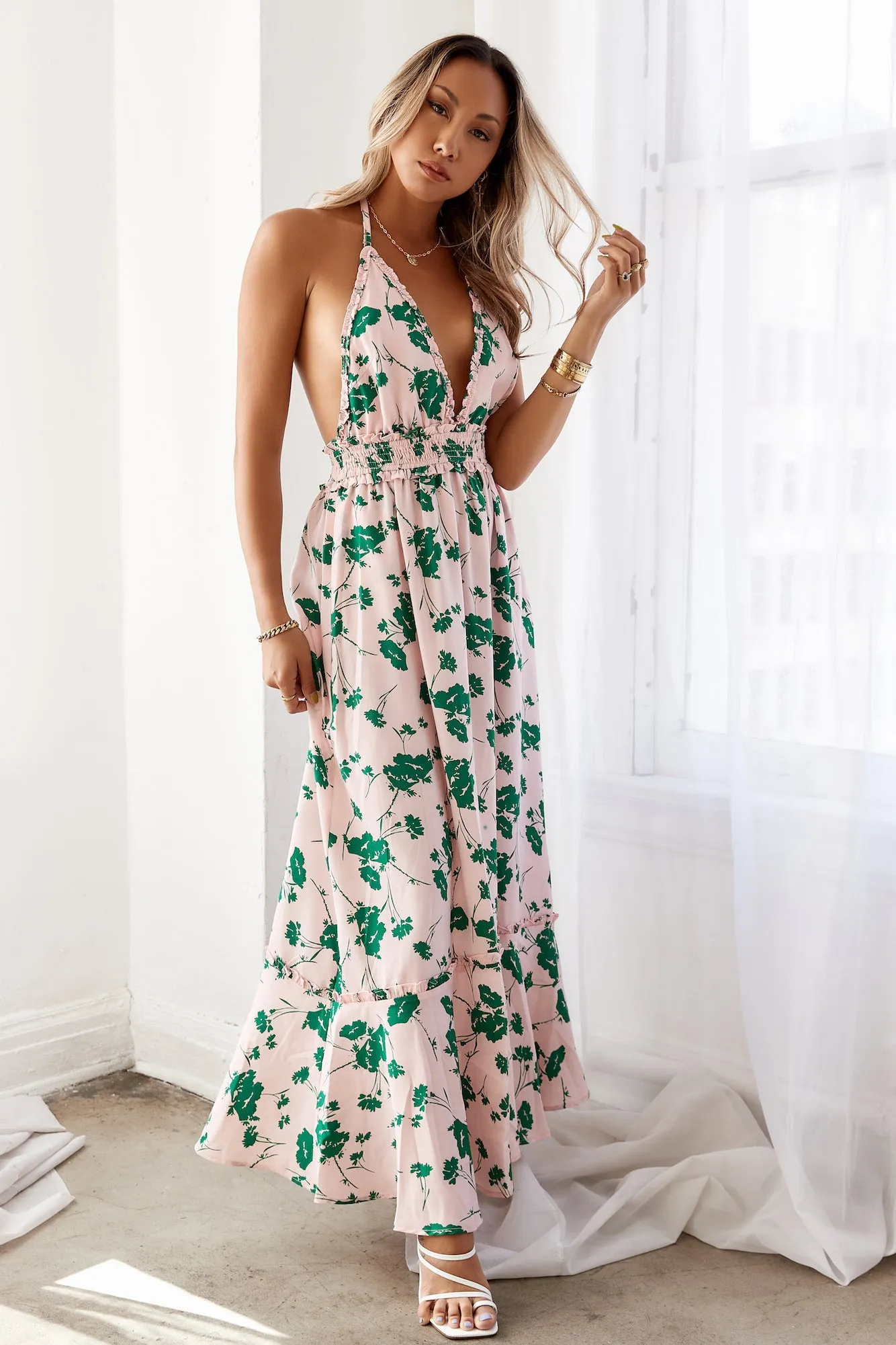 HELLO MOLLY Beach Drinks Maxi Dress Pink sold by Hello Molly product image thumbnail 5