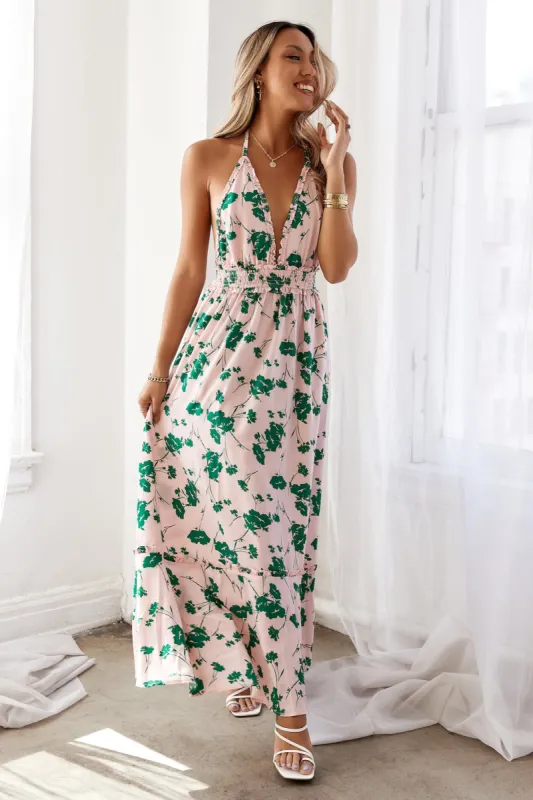 HELLO MOLLY Beach Drinks Maxi Dress Pink sold by Hello Molly