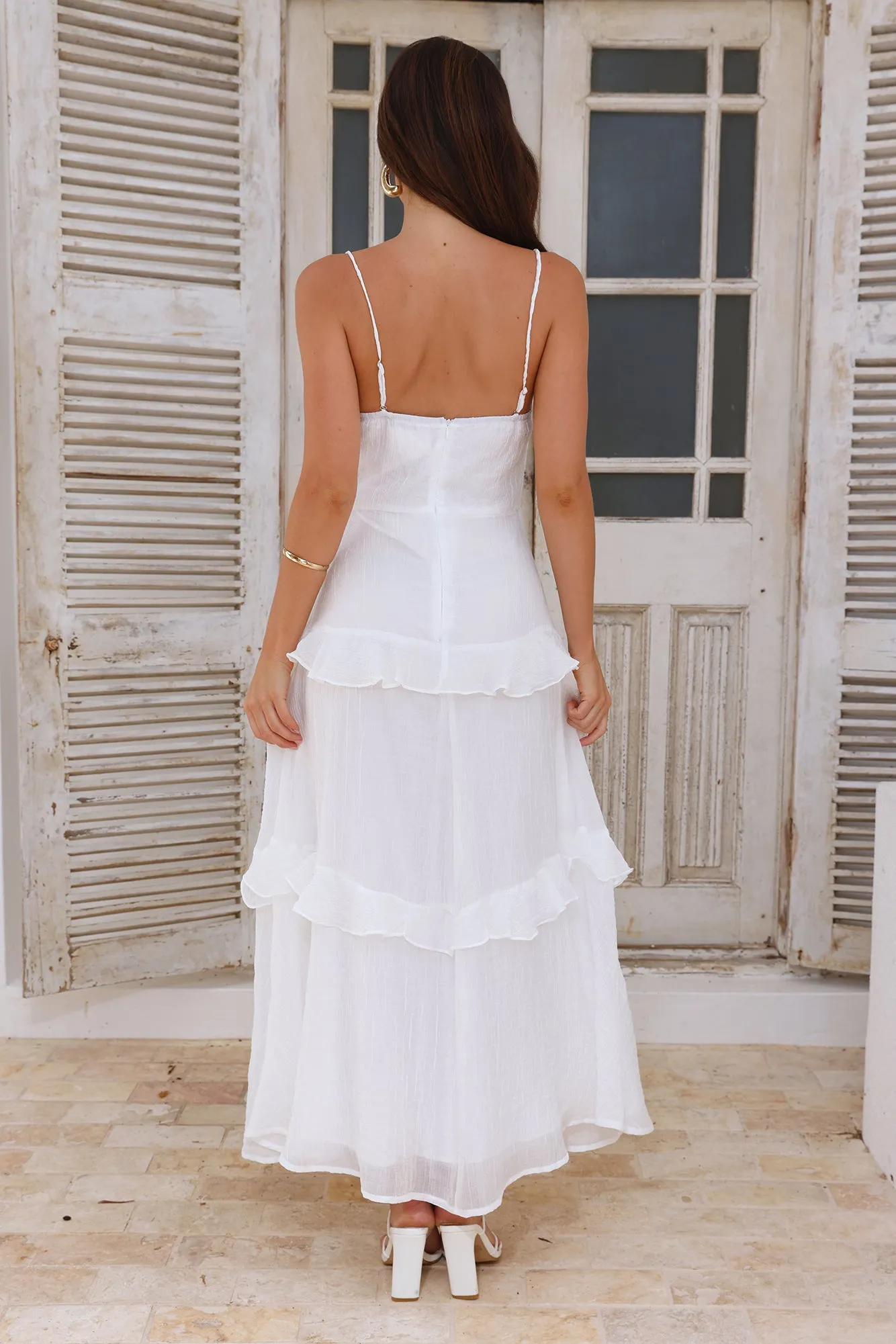 Up At Dawn Maxi Dress White sold by Hello Molly product image thumbnail 5