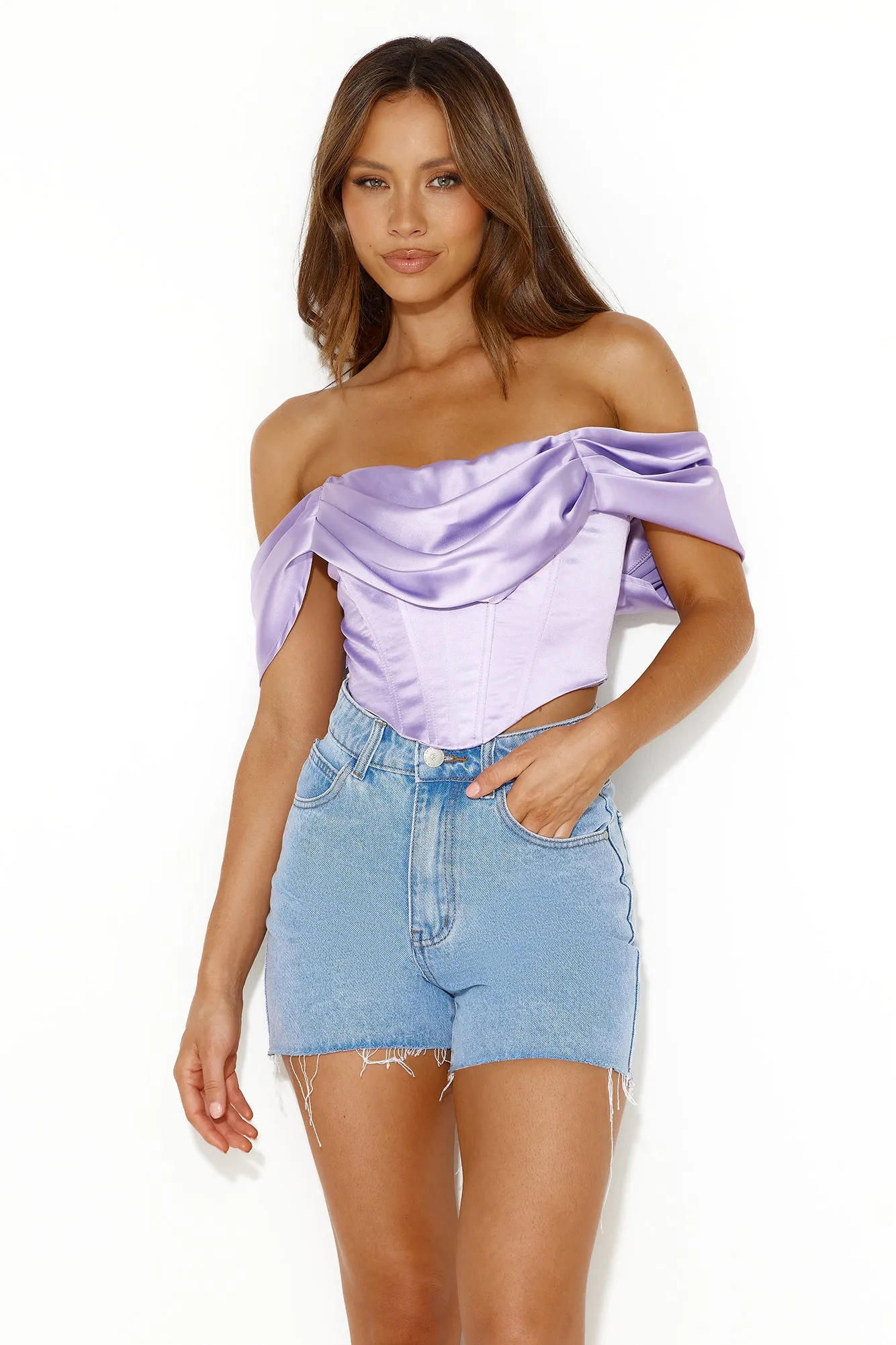 Queen Business Crop Top Lilac sold by Hello Molly product image thumbnail 3