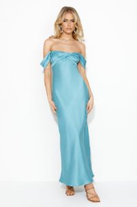 Classy Together Satin Maxi Dress Blue sold by Hello Molly