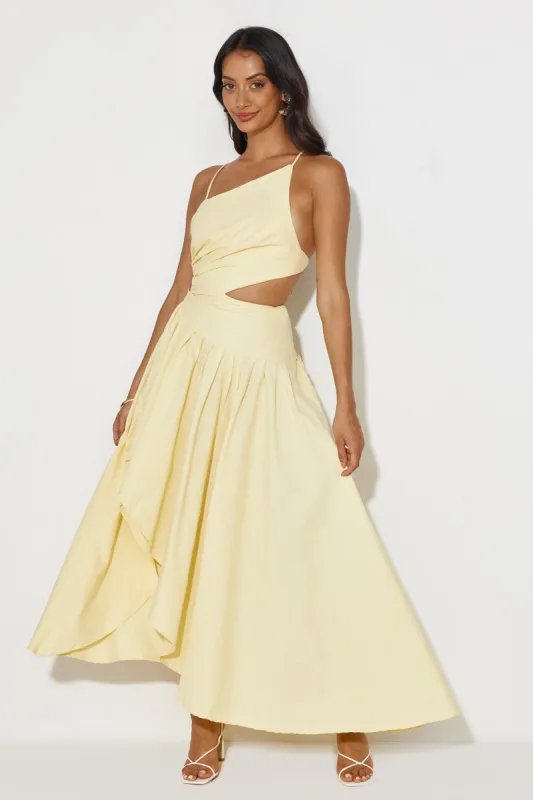Frolicking Fields Midi Dress Yellow sold by Hello Molly