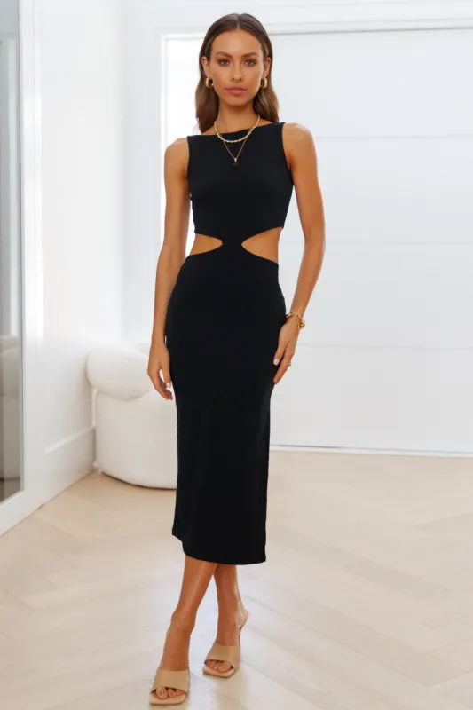 Khloe Midi Dress Black sold by Hello Molly