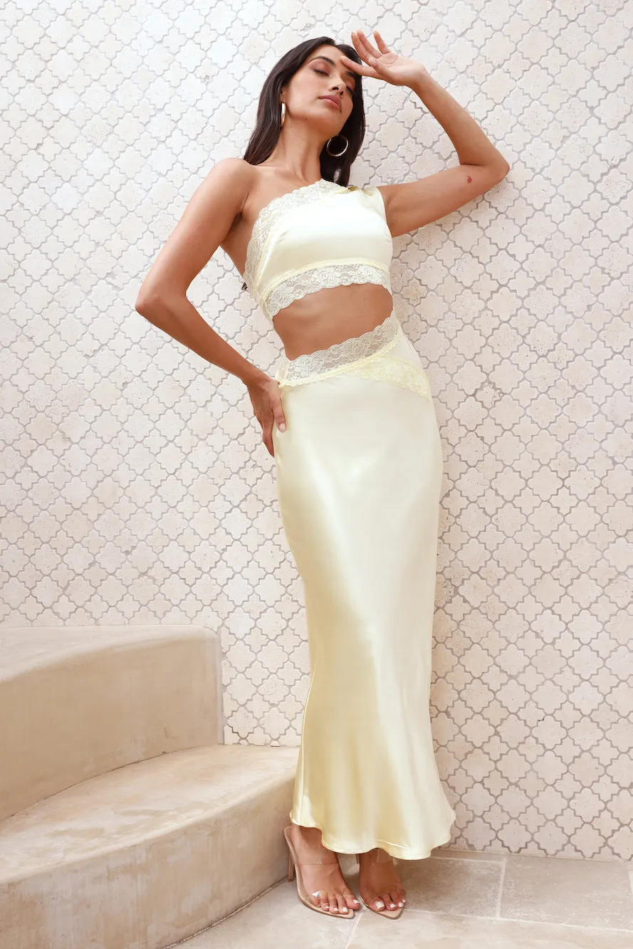 Intricate Love Satin Maxi Dress Yellow sold by Hello Molly product image thumbnail 2