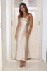 Lavish Love Satin Maxi Dress Champagne sold by Hello Molly
