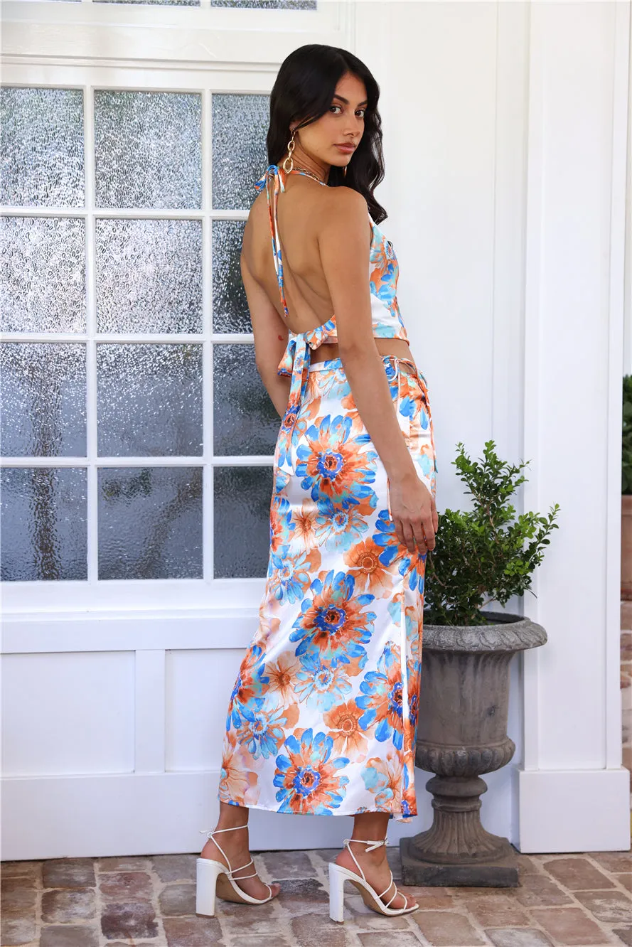 Exotic Vibrance Satin Halter Crop Top Orange sold by Hello Molly product image thumbnail 5