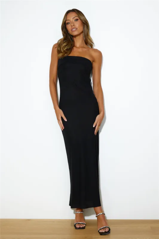 Chilling On My Own Maxi Dress Black sold by Hello Molly