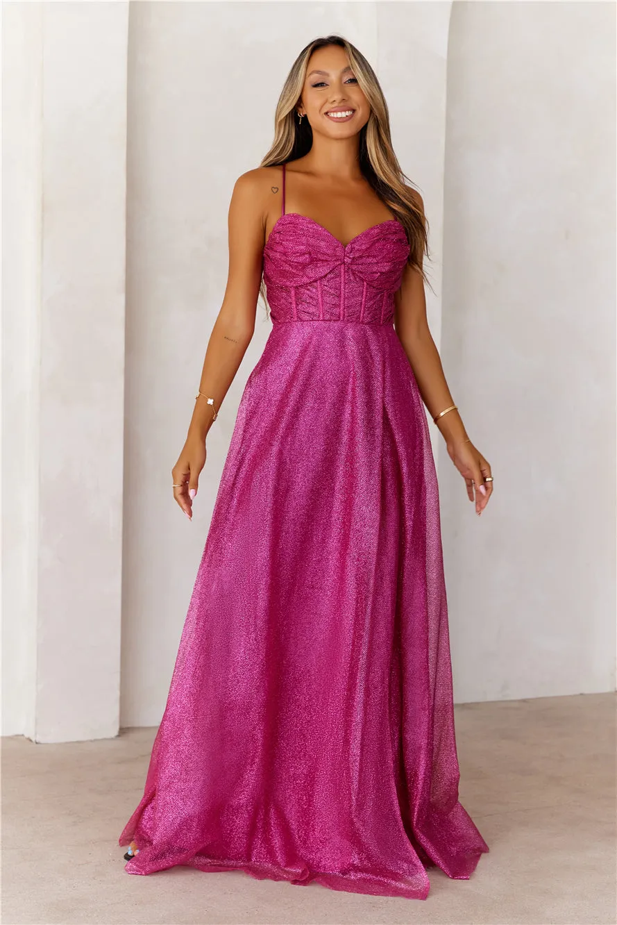 Glitter Goddess Maxi Dress Pink sold by Hello Molly