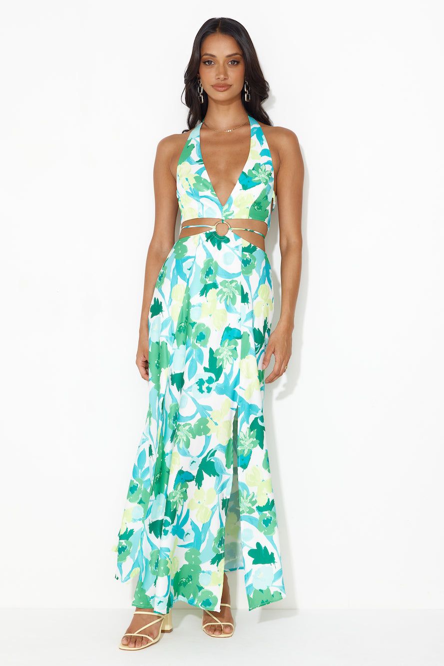 Paradise Island Halter Maxi Dress Green sold by Hello Molly product image thumbnail 2