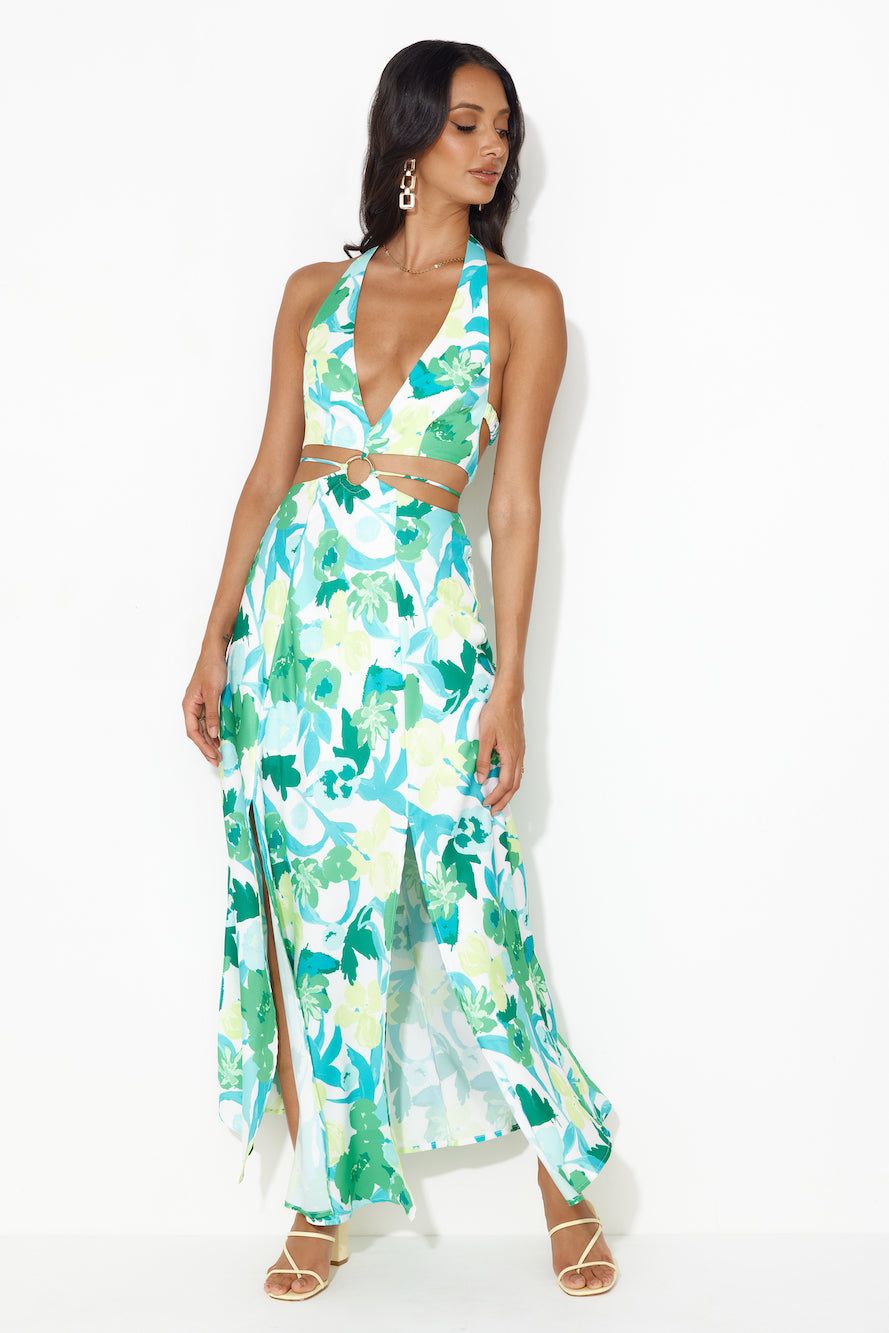 Paradise Island Halter Maxi Dress Green sold by Hello Molly product image thumbnail 3