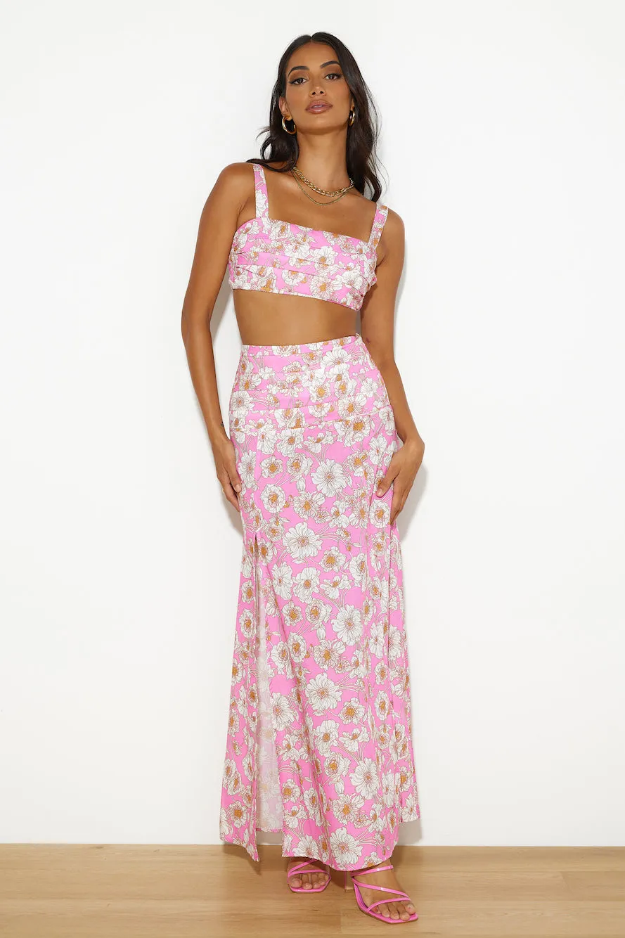 Dancing Under The Glow Maxi Skirt Pink sold by Hello Molly
