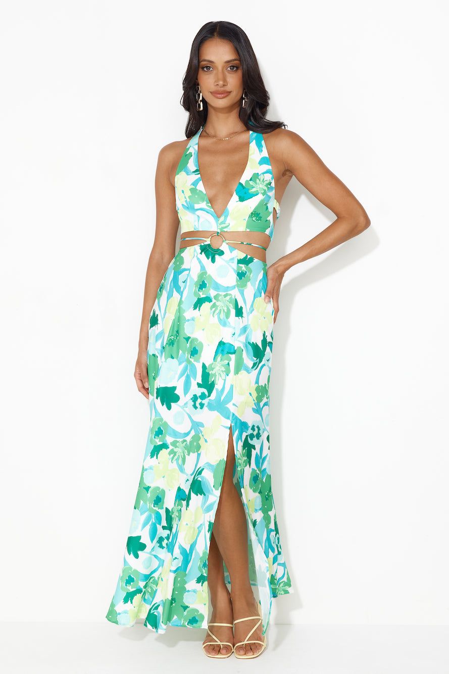 Paradise Island Halter Maxi Dress Green sold by Hello Molly product image thumbnail 4
