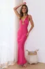 She's Designer Satin Maxi Dress Pink sold by Hello Molly