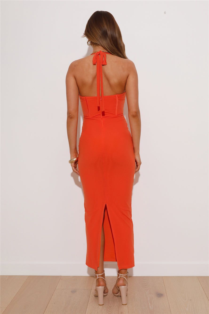 Her Dream Fit Mesh Maxi Dress Orange sold by Hello Molly product image thumbnail 4