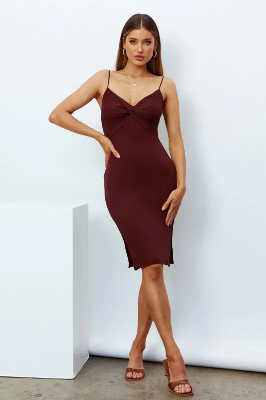 Under The Summer Skies Midi Dress Chocolate sold by Hello Molly