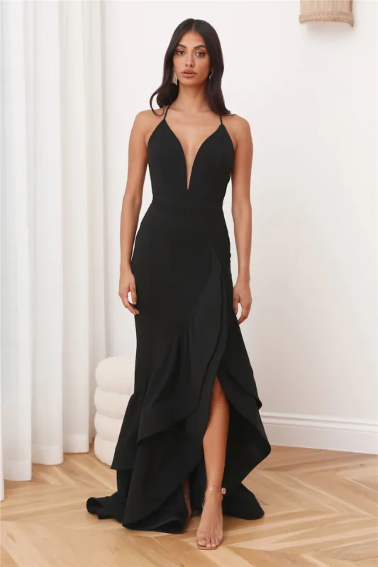 Dolled Up Maxi Dress Black sold by Hello Molly