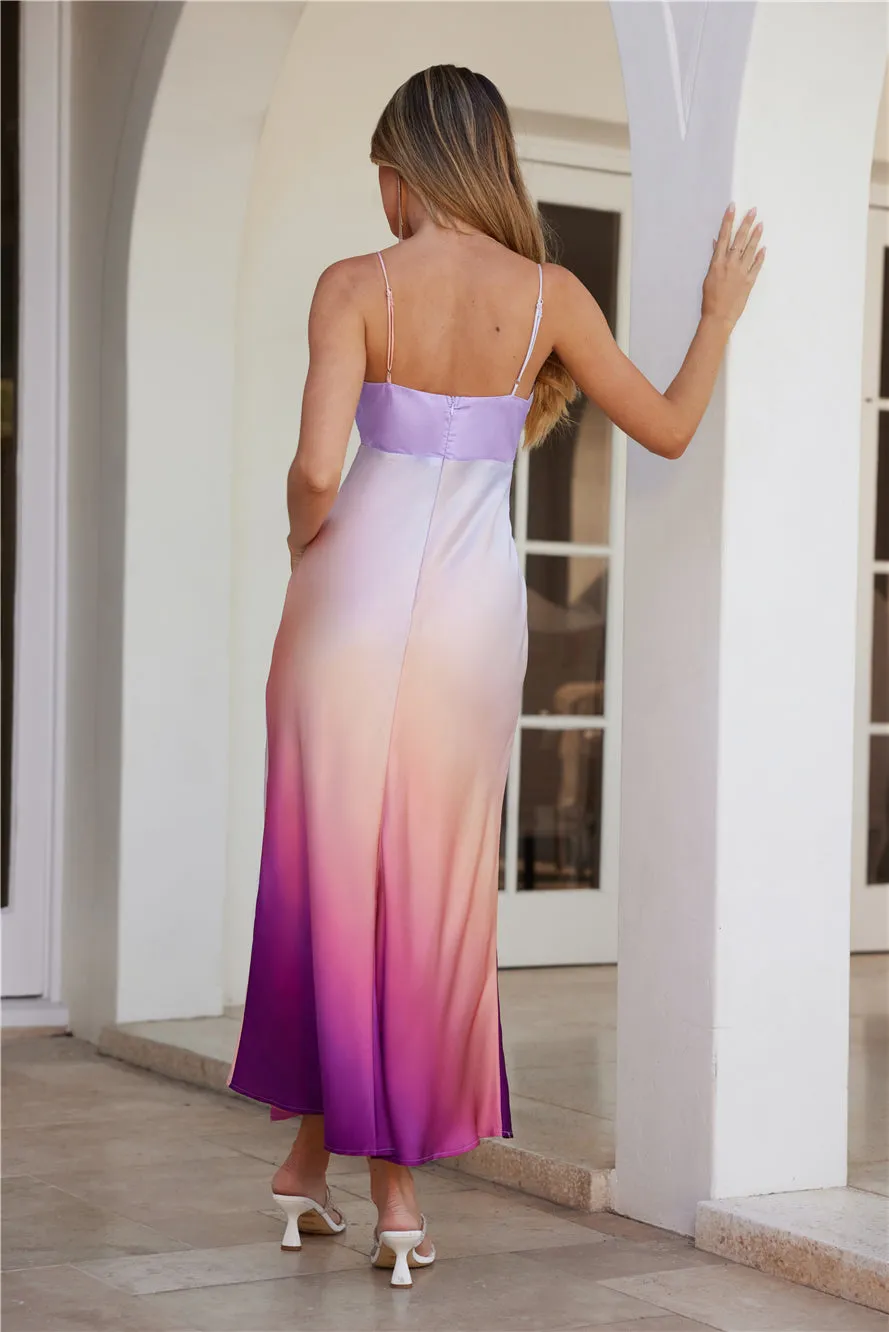 Shimmers In Silk Satin Maxi Dress Purple sold by Hello Molly product image thumbnail 5