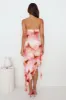 Lover Status Strapless Mesh Frill Midi Dress Pink sold by Hello Molly