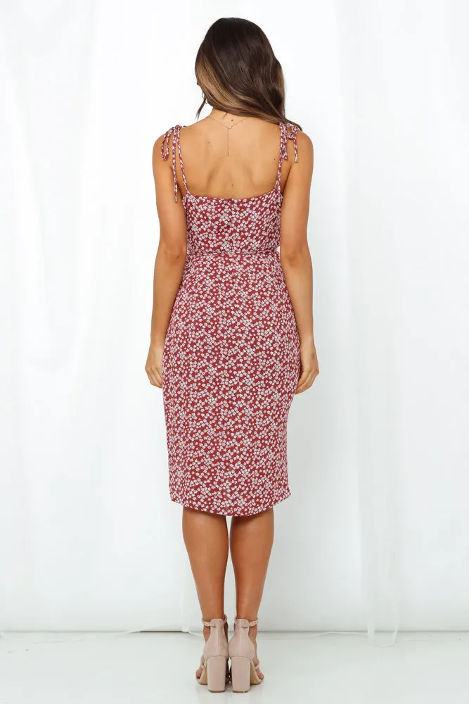 Hit The Like Button Midi Dress Wine sold by Hello Molly product image thumbnail 4