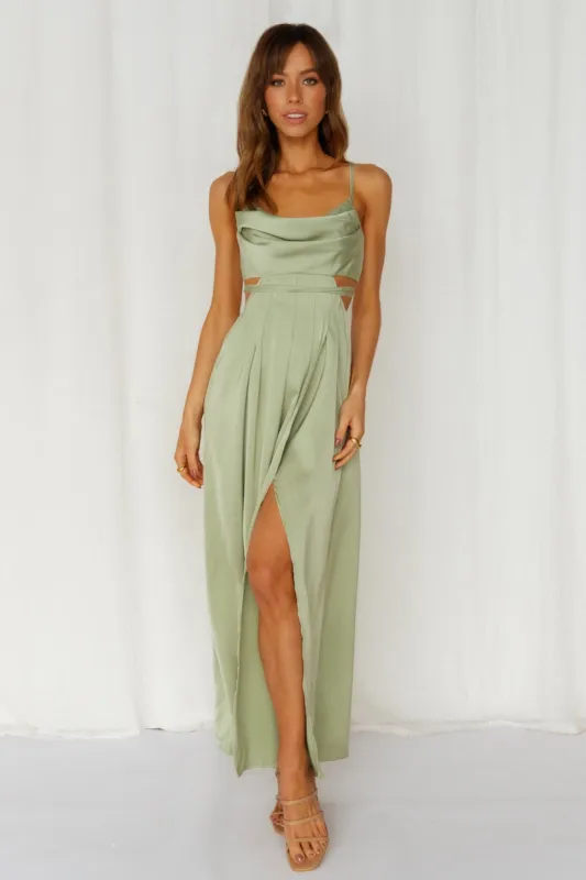 Reveal Your Mind Midi Dress Sage sold by Hello Molly