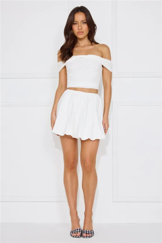 Girl Gossip Bubble Mini Skirt White sold by Hello Molly