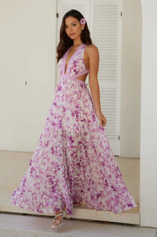 Forward Fashion Maxi Dress Purple Floral sold by Hello Molly