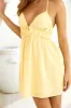 Floating Free Halter Linen Blend Mini Dress Yellow sold by Hello Molly