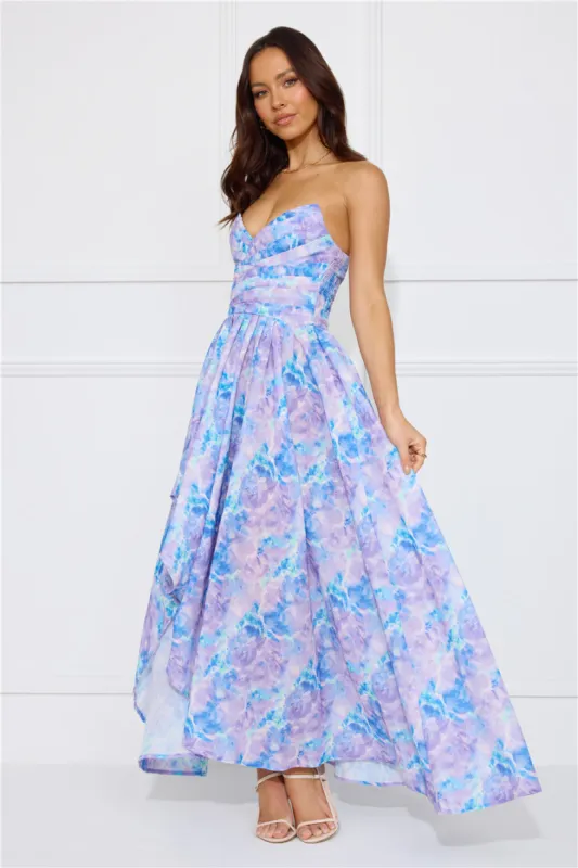 Moments Await Strapless Maxi Dress Lilac sold by Hello Molly
