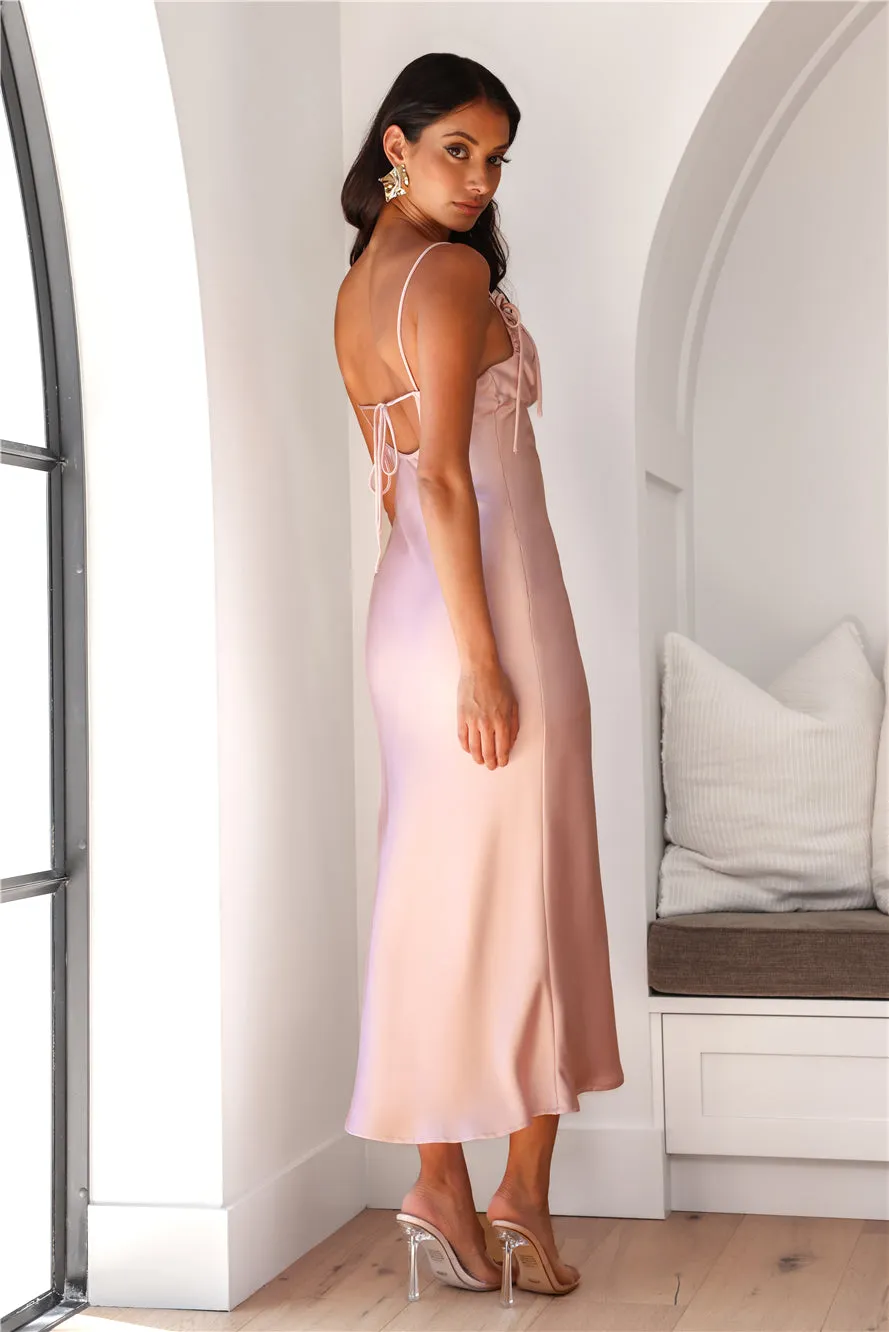 Let Love Be Satin Maxi Dress Pink sold by Hello Molly product image thumbnail 4