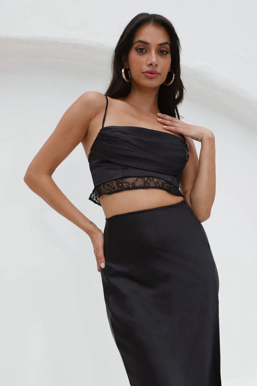 Lavishness Satin Crop Top Black sold by Hello Molly product image thumbnail 5