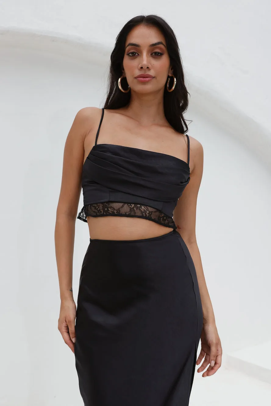 Lavishness Satin Crop Top Black sold by Hello Molly product image thumbnail 2