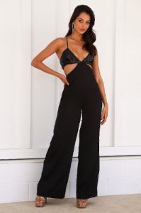 HELLO MOLLY Moment To Party Jumpsuit Black sold by Hello Molly