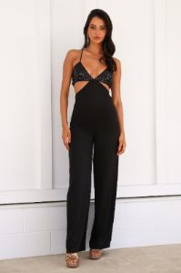 HELLO MOLLY Moment To Party Jumpsuit Black sold by Hello Molly