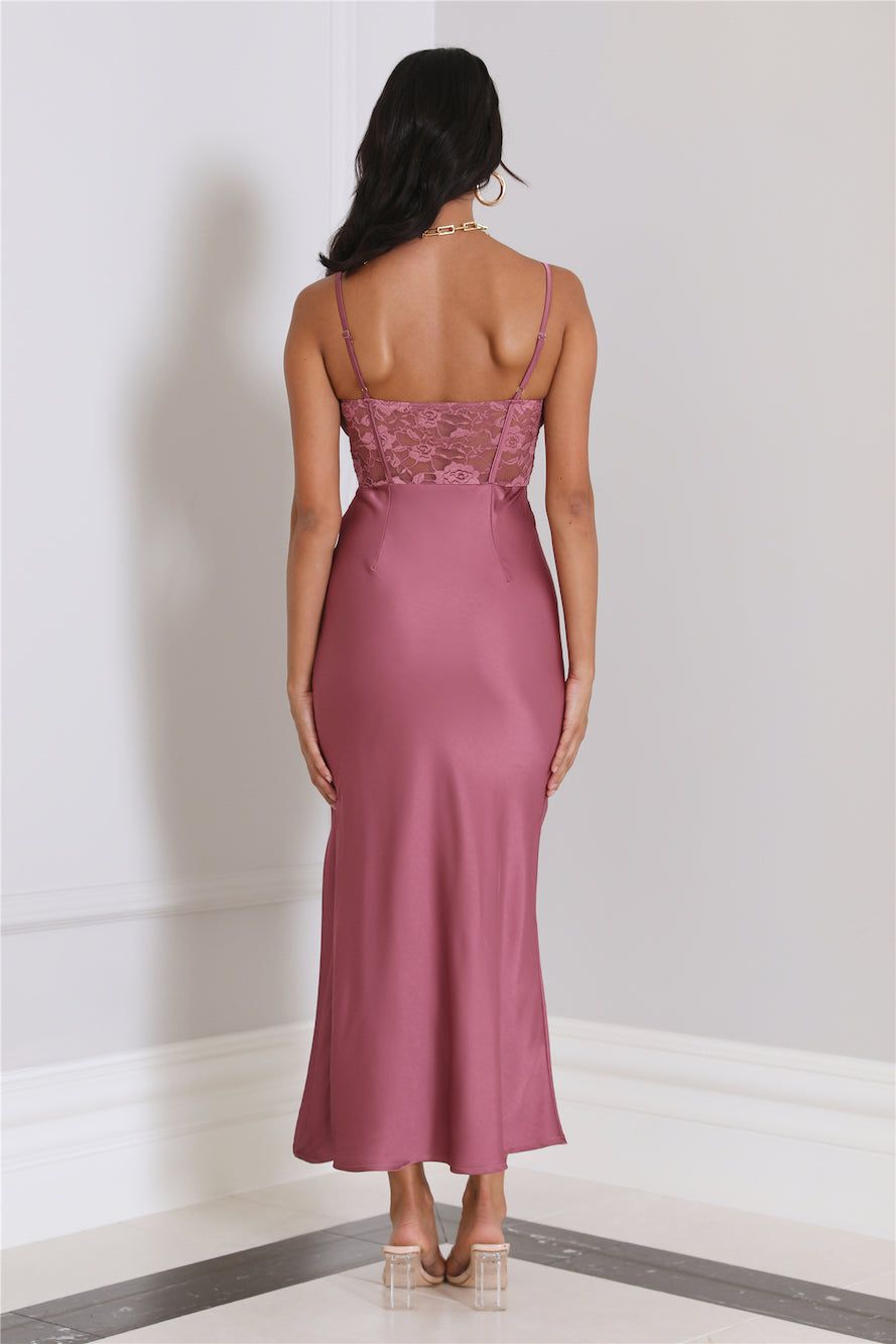 Dressing To Impress Satin Maxi Dress Rose sold by Hello Molly product image thumbnail 5