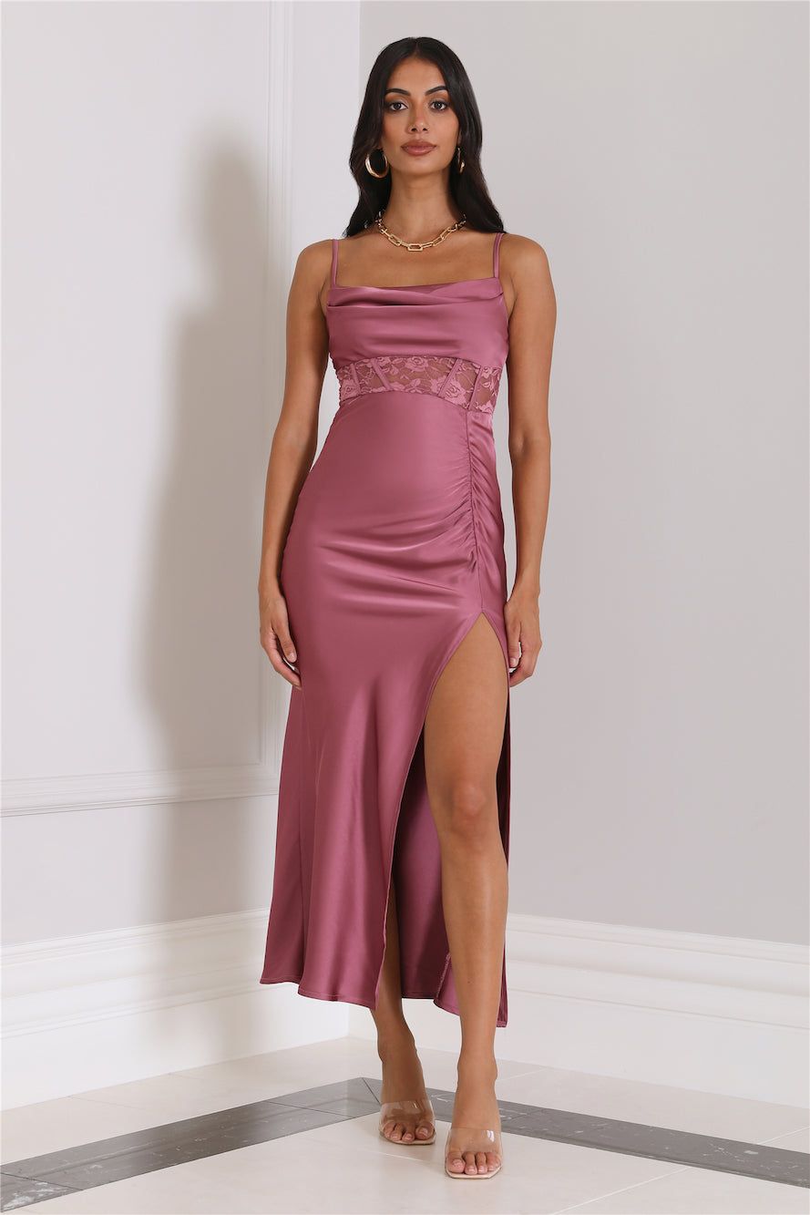 Dressing To Impress Satin Maxi Dress Rose sold by Hello Molly product image thumbnail 2