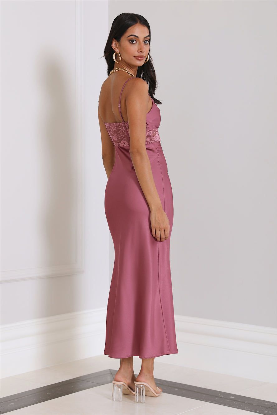 Dressing To Impress Satin Maxi Dress Rose sold by Hello Molly product image thumbnail 4