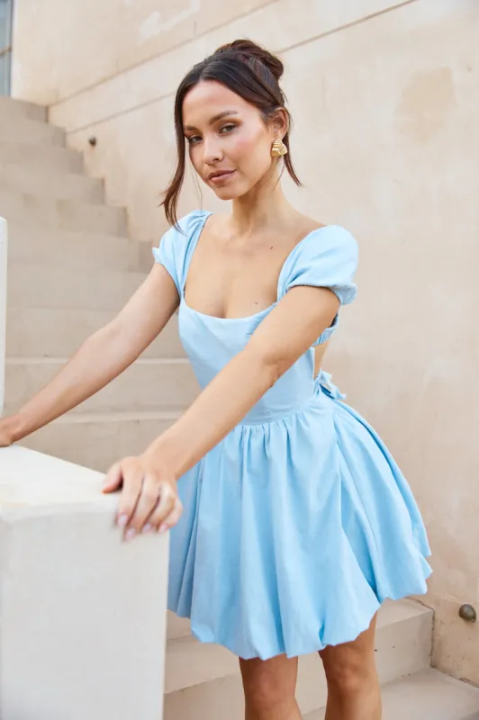 Picnic Posy Mini Dress Blue sold by Hello Molly