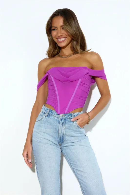 Snatched Up Crop Top Purple sold by Hello Molly
